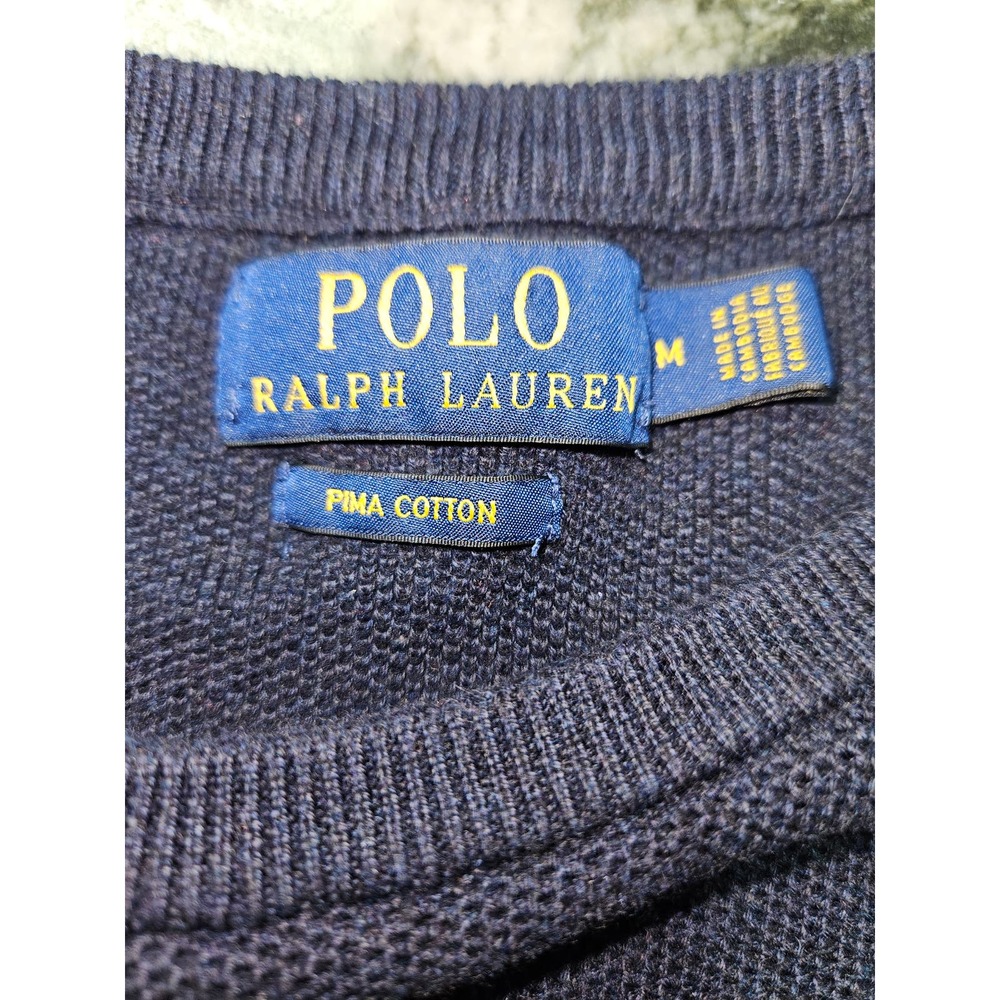 Men’s polo Ralph Lauren medium Pima cotton sweater blue - Picture 2 of 3